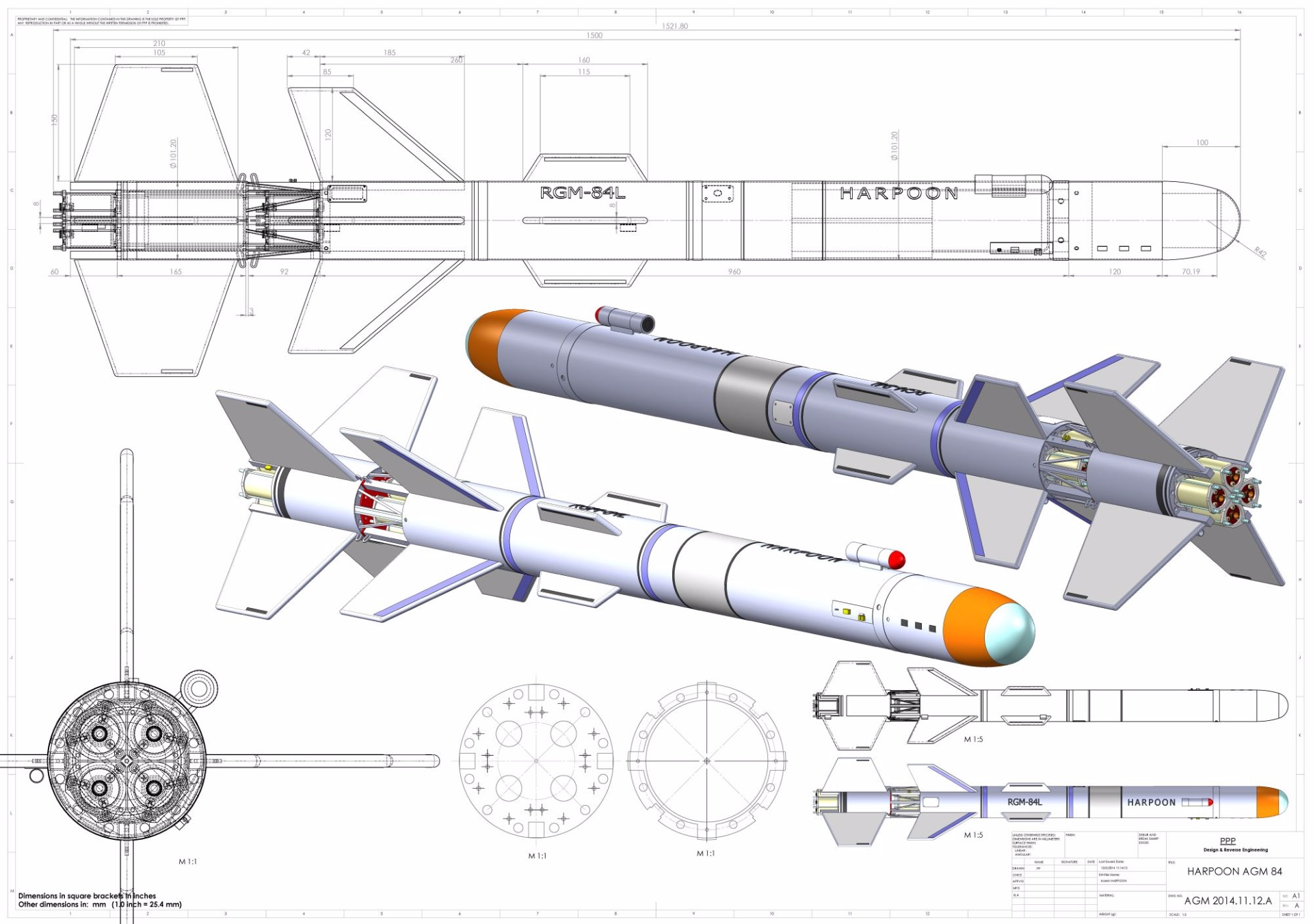 RAKETA HARPOON - 2 a 1/2 stupně